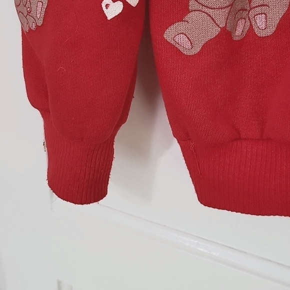 Cute retro vintage sweater valentines hearts bears theme graphic print crewneck - Picture 11 of 12